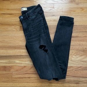 Hollister Black High Waisted Ripped Skinny Jeans